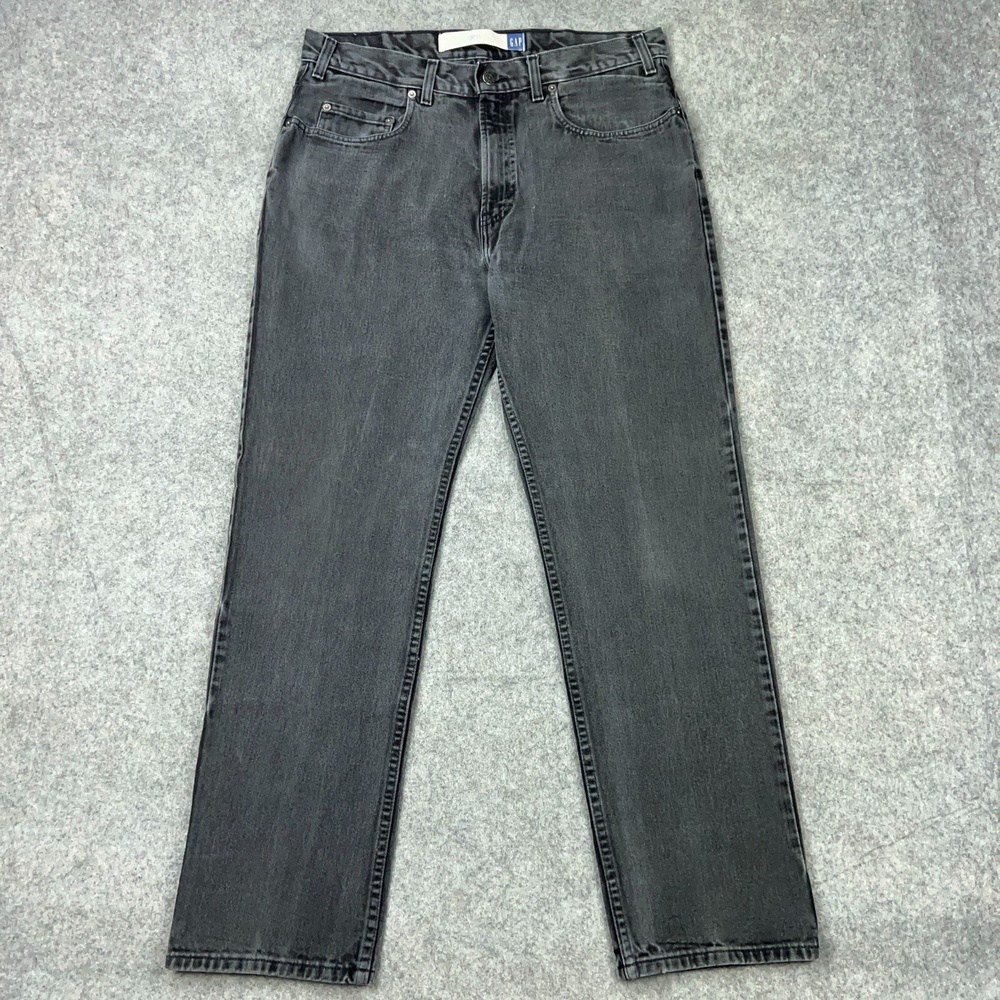 VTG Gap Jeans Mens 36x31 Black Slim Straight Faded Skate 90s Y2K‎ Denim Pants